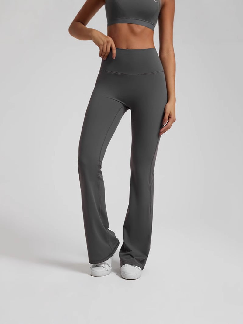 Lulu Same-Style Naked Flared Pants No Embarrassment Line Yoga Pants No Mark High Waist Sports Fitness Slimming Belly Tinting Hip Lifting - Image 4